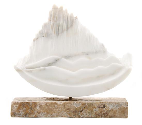 Appraisal: A Marble Sculpture Susan Falkman White Marble Mountains on naturalistic