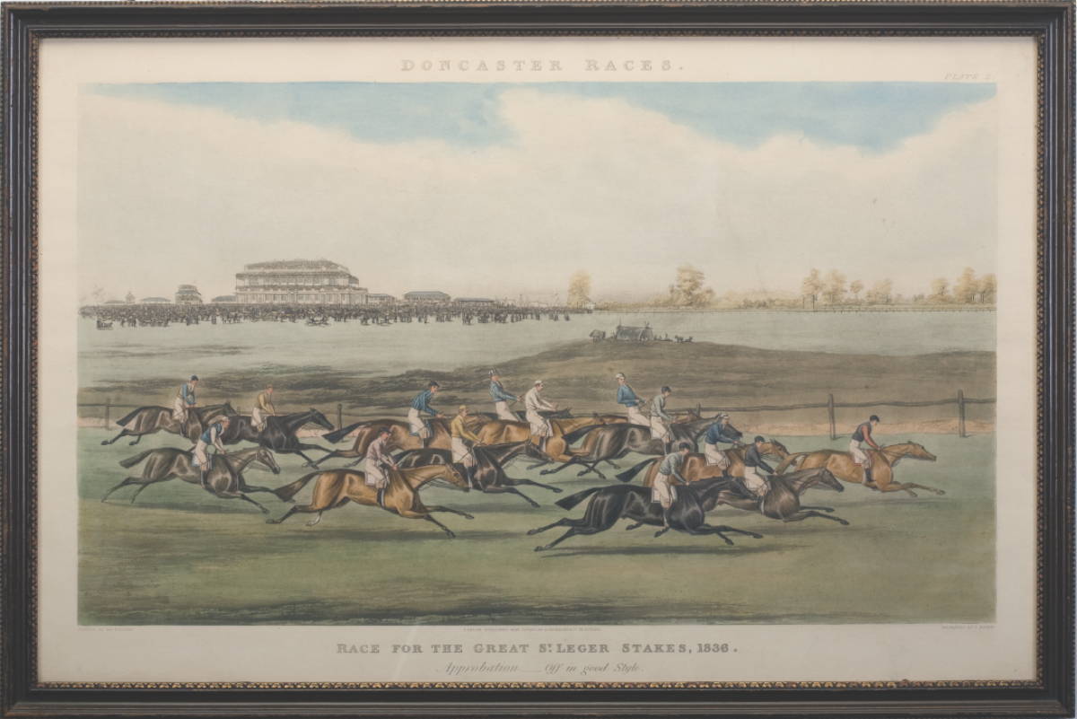 Appraisal: SET OF FOUR HANDCOLORED ENGRAVINGS OF THE DONCASTER RACES RACE