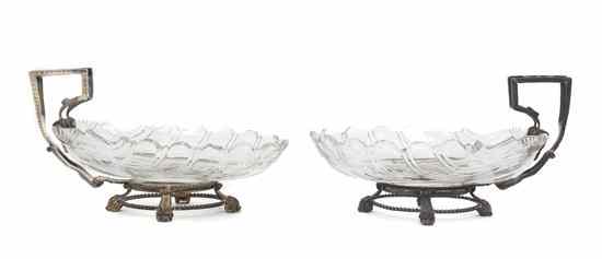 Appraisal: A Pair of French Silver Mounted Cut Glass Bowls each