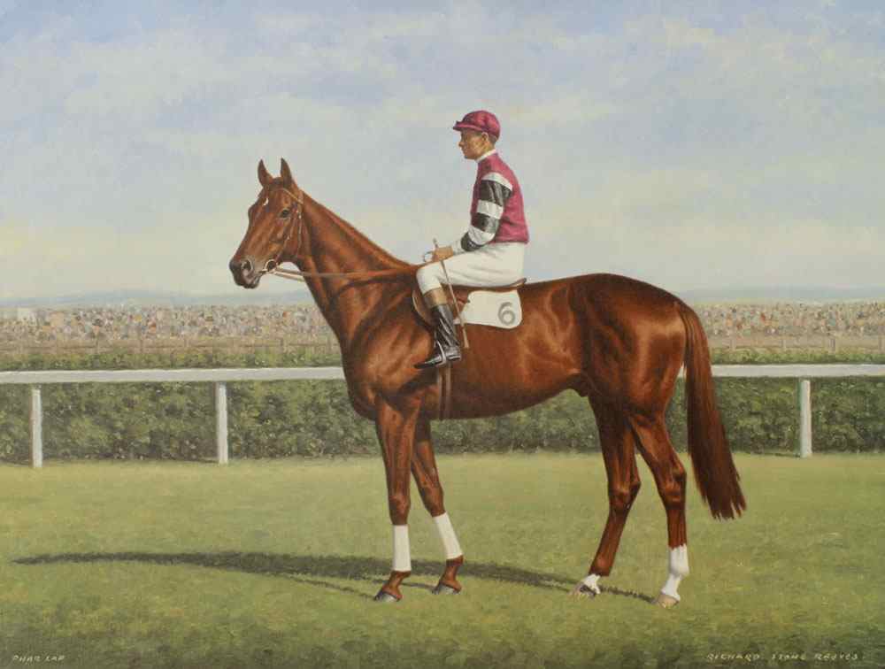 Appraisal: REEVES Richard Stone American - ''Phar Lap'' Offset Lithograph ''