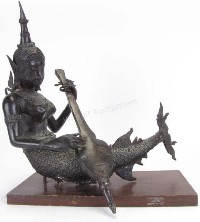 Appraisal: Bronze Sculpture of Matsya with Kamaicha vintage sculpture of Matsya