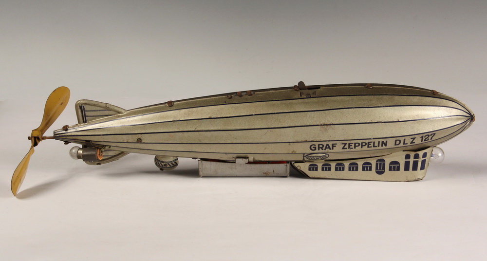 Appraisal: GERMAN TIN LITHO MECHANICAL TOY - Circa Clockwork Graf Zeppelin