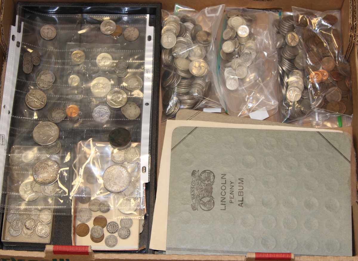 Appraisal: Group of Misc Coins Incl Lincoln penny albums dollars early