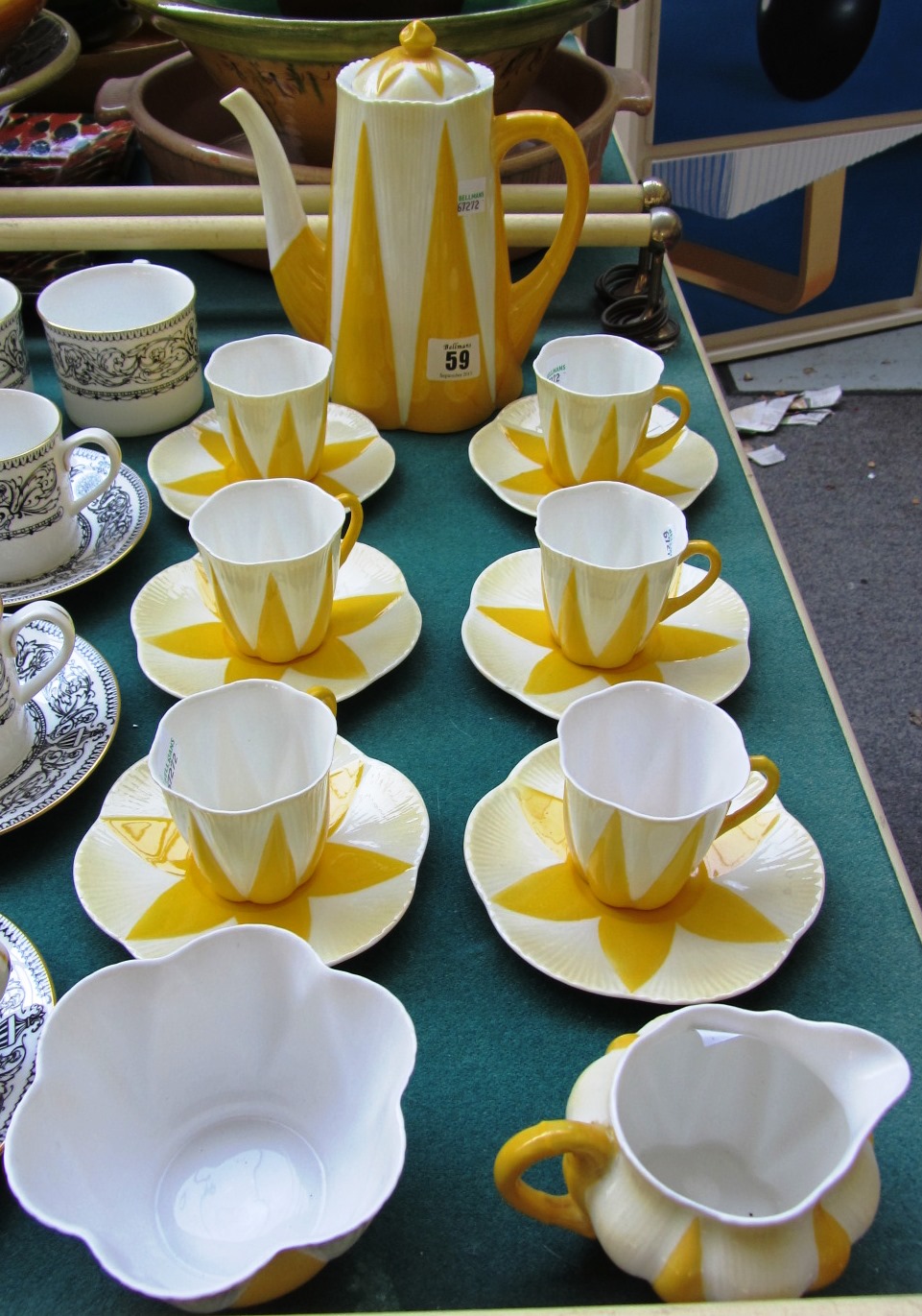 Appraisal: A Shelley six piece coffee service decorated in a yellow