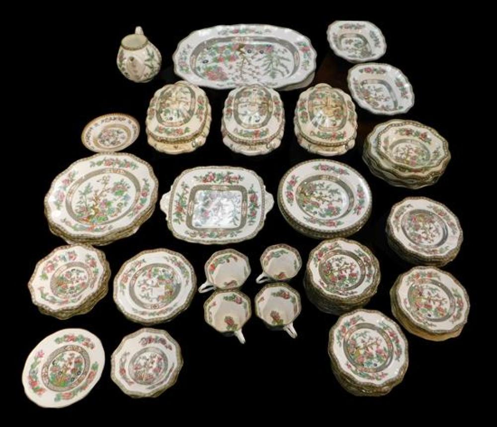 Appraisal: CHINA Coalport Indian Tree dinnerware sixty-four pieces multi-color version with