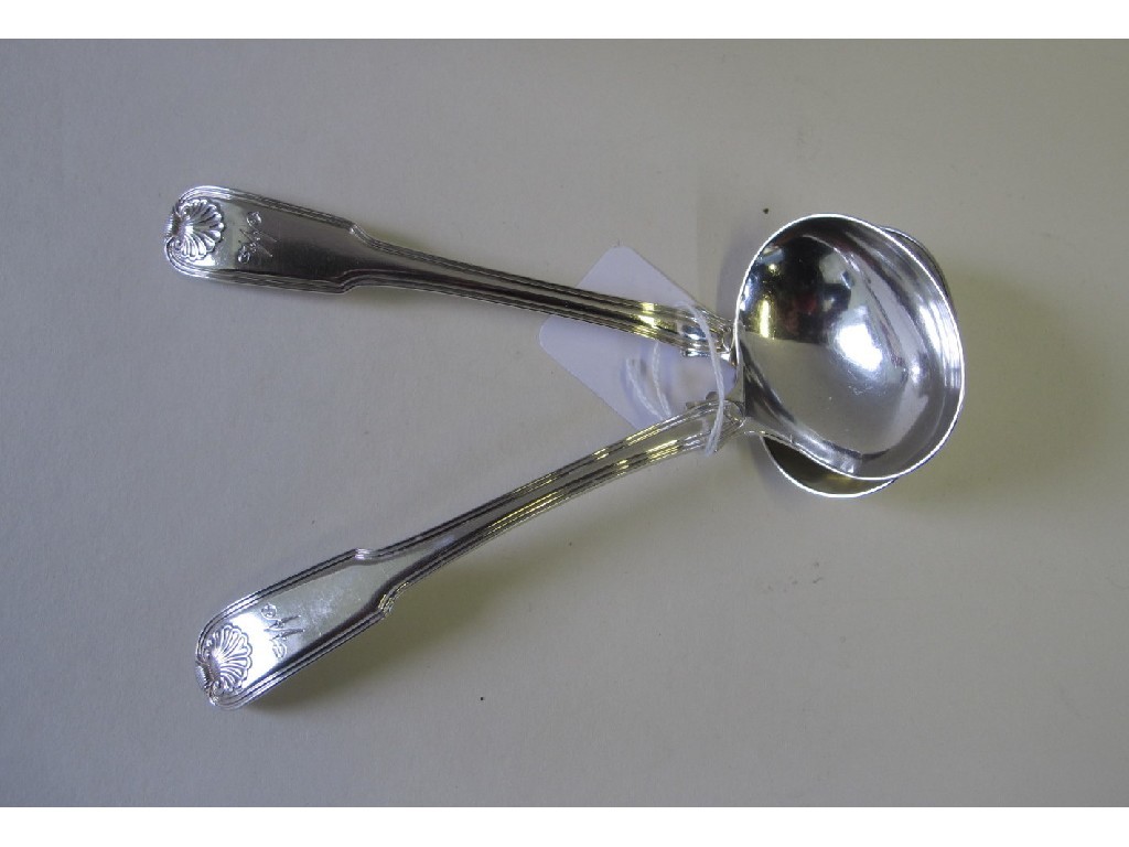 Appraisal: Pair of George III sauce ladles Edinburgh