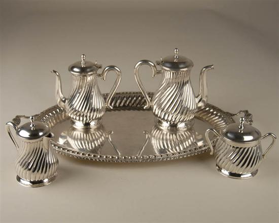 Appraisal: A Five Piece Sterling Coffee and Tea Service marked TB