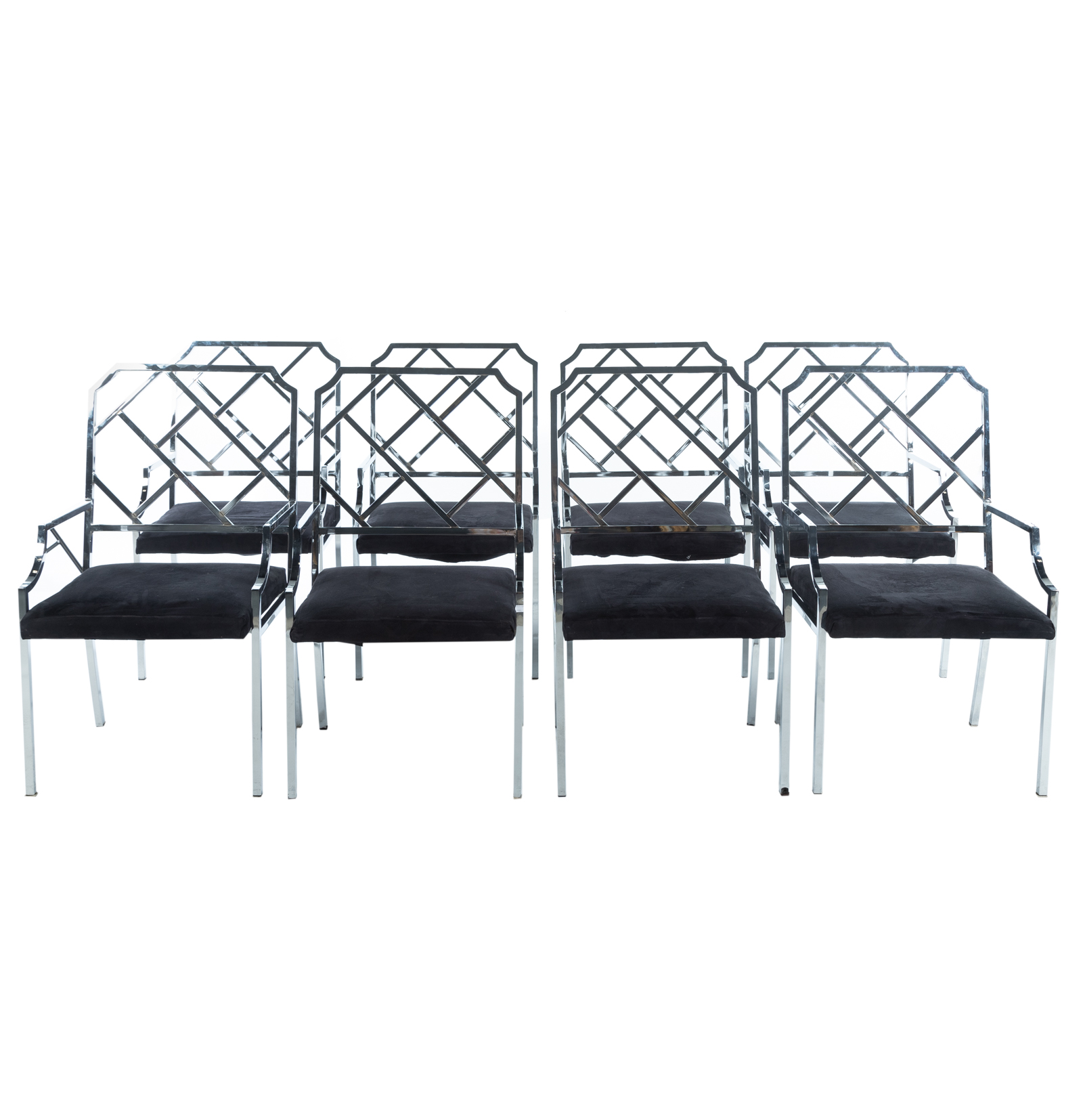 Appraisal: EIGHT MILO BAUGHMAN CHROME ARMCHAIRS th century set of eight