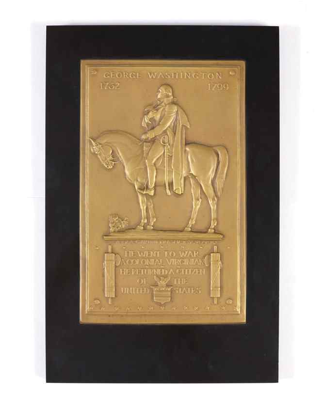 Appraisal: FRASER Laura Gardin American - Bronze plaque commemorating George Washington