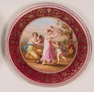 Appraisal: ROYAL VIENNA RIMMED CIRCULAR PLATTER HAVING CENTER VIGNETTE OF CUPID