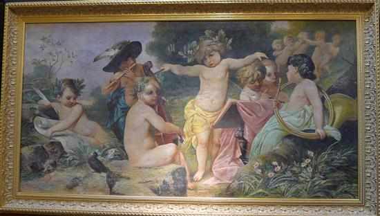 Appraisal: ARTIST UNKNOWN CHERUBS OIL ON CANVAS