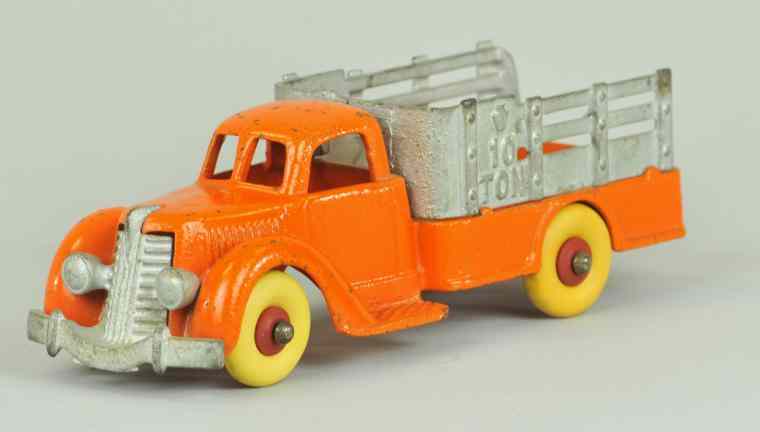 Appraisal: HUBLEY '' TON'' STAKE TRUCK Cast iron painted in orange