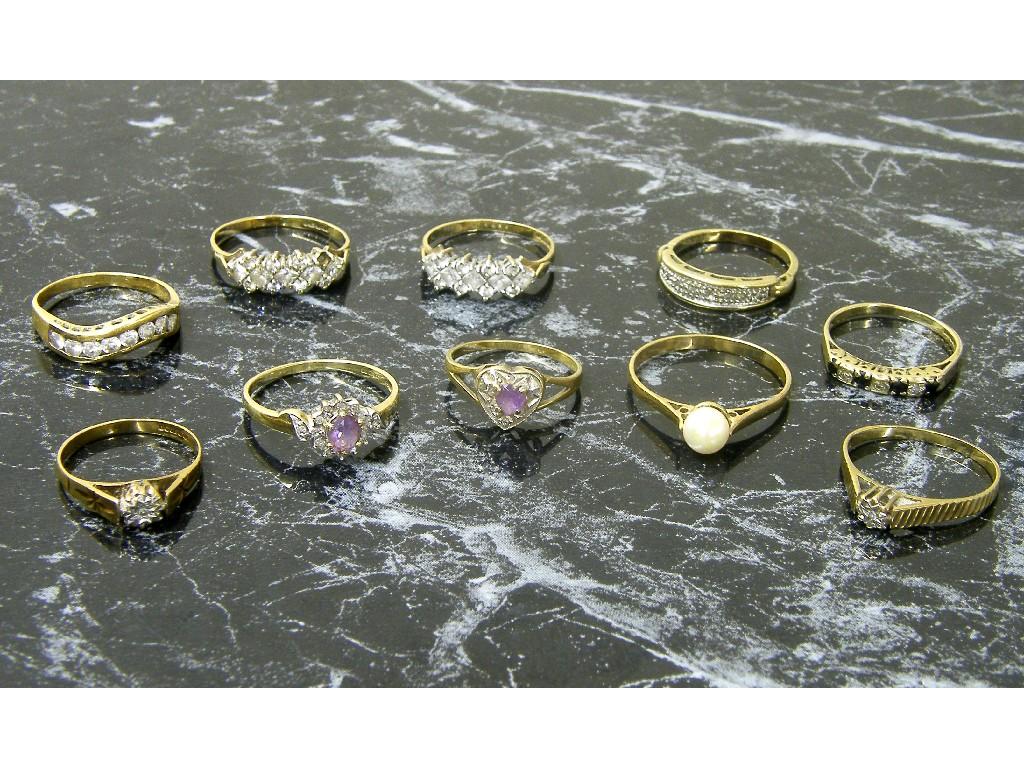 Appraisal: Ten assorted ct dress rings gm