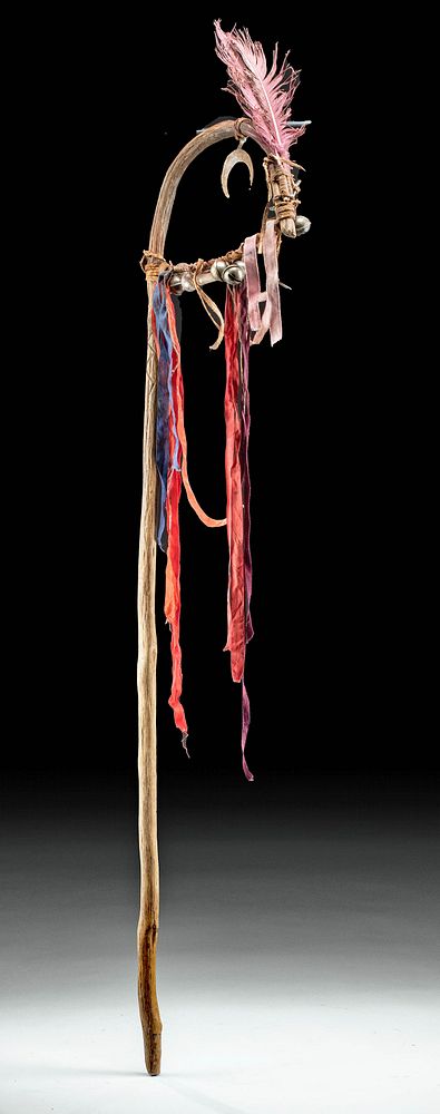 Appraisal: th C Native American Apache Wood Dance Staff Native American