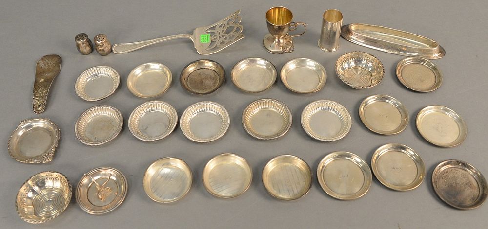 Appraisal: Group of sterling silver small dishes nut dishes serving piece