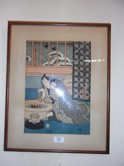 Appraisal: A PAIR OF TH CENTURY JAPANESE WOOD BLOCK PRINTS x