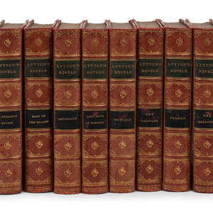 Appraisal: A Set of Eight Leather Bindings of Works by Edward