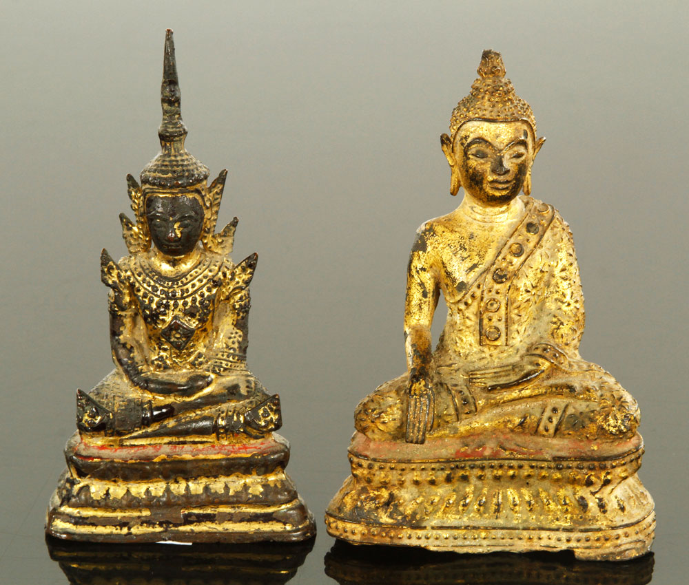 Appraisal: - Two th th C Thai Gilt Bronze Buddhas Lot