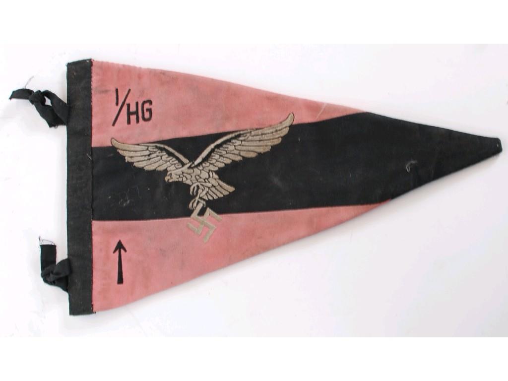 Appraisal: A SCARCE UNIT OF COMMAND LUFTWAFFE PENNANT FOR THE st