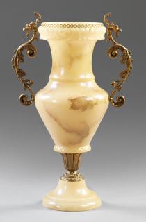 Appraisal: French Bronze Mounted Alabaster Urn Lamp early French Bronze Mounted