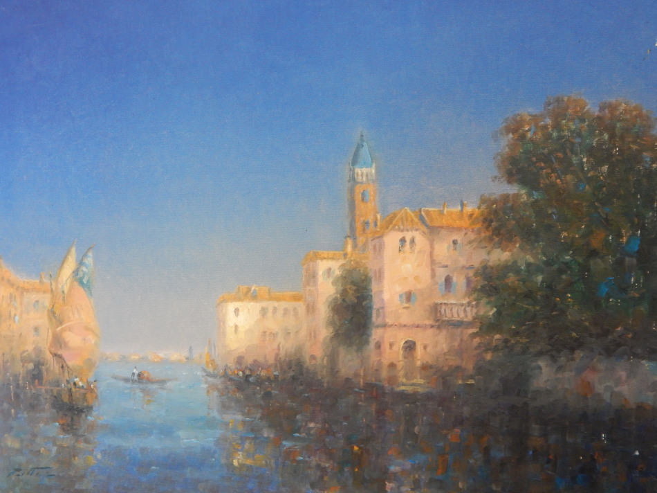 Appraisal: Laszco Michael Ritter - Venice oil on canvas signed cm