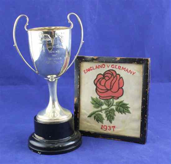 Appraisal: A George VI silver two handled boxing presentation trophy cup