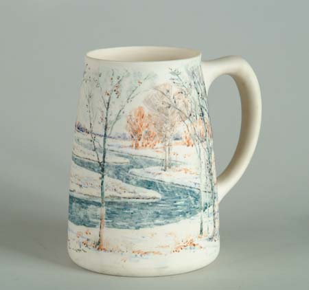 Appraisal: ARTHUR J E POWELL American - PAINTED LENOX BELLEEK MUG