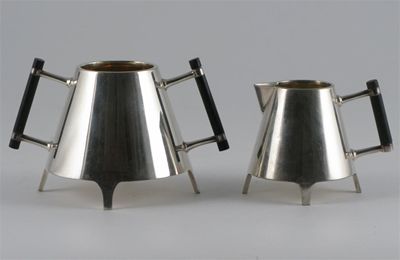 Appraisal: A James Dixon Sons electroplated sugar basin and milk-jug designed