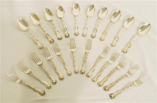 Appraisal: STERLING twelve Whiting Imperial Queen dessert forks and ten Whiting