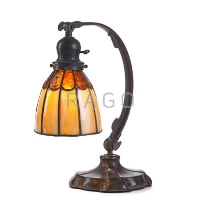 Appraisal: HANDEL Adjustable desk lamp Meriden CT ca Patinated metal leaded