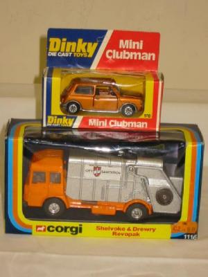 Appraisal: Shelvake and Drewry Revopak and Dinky Mini Clubman bronze boxed