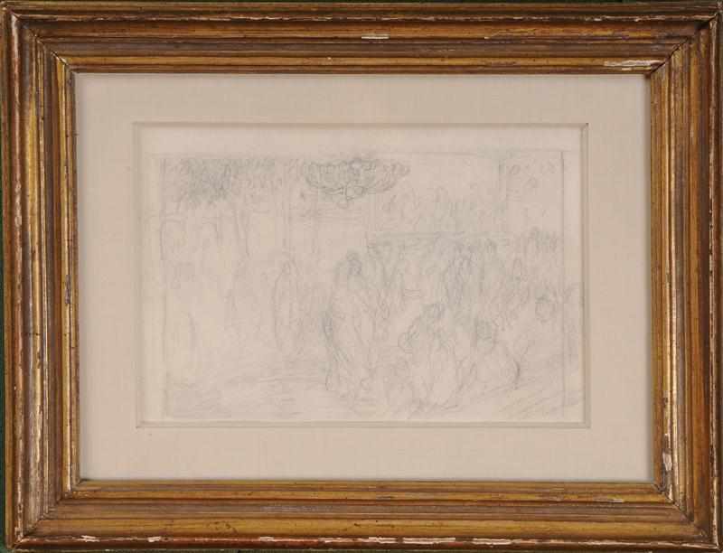 Appraisal: EUROPEAN SCHOOL PREPARATORY SKETCH Pencil on paper Provenance Property from