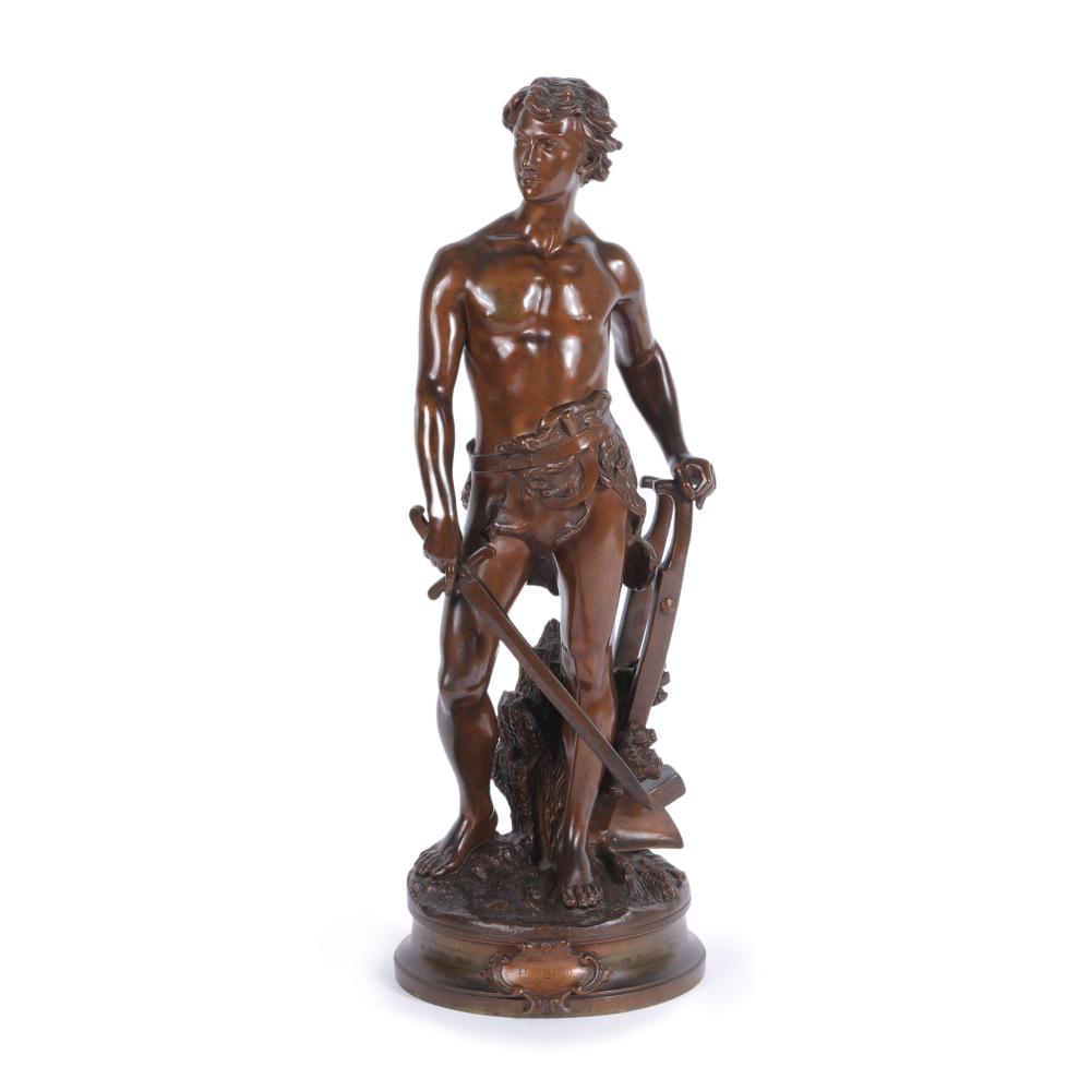 Appraisal: ADRIEN ETIENNE GAUDEZ FRENCH - LE DEVOIR ART NOUVEAU BRONZE