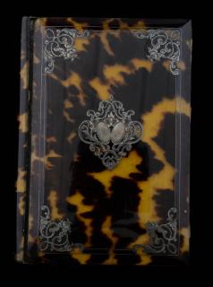 Appraisal: Tortoiseshell and silver inlaid card case x cm