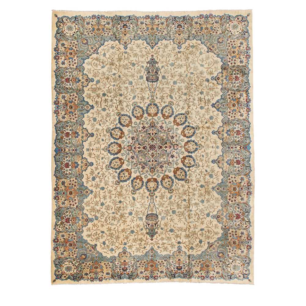 Appraisal: KASHAN CARPET CENTRAL PERSIA MID TH CENTURY the cream field