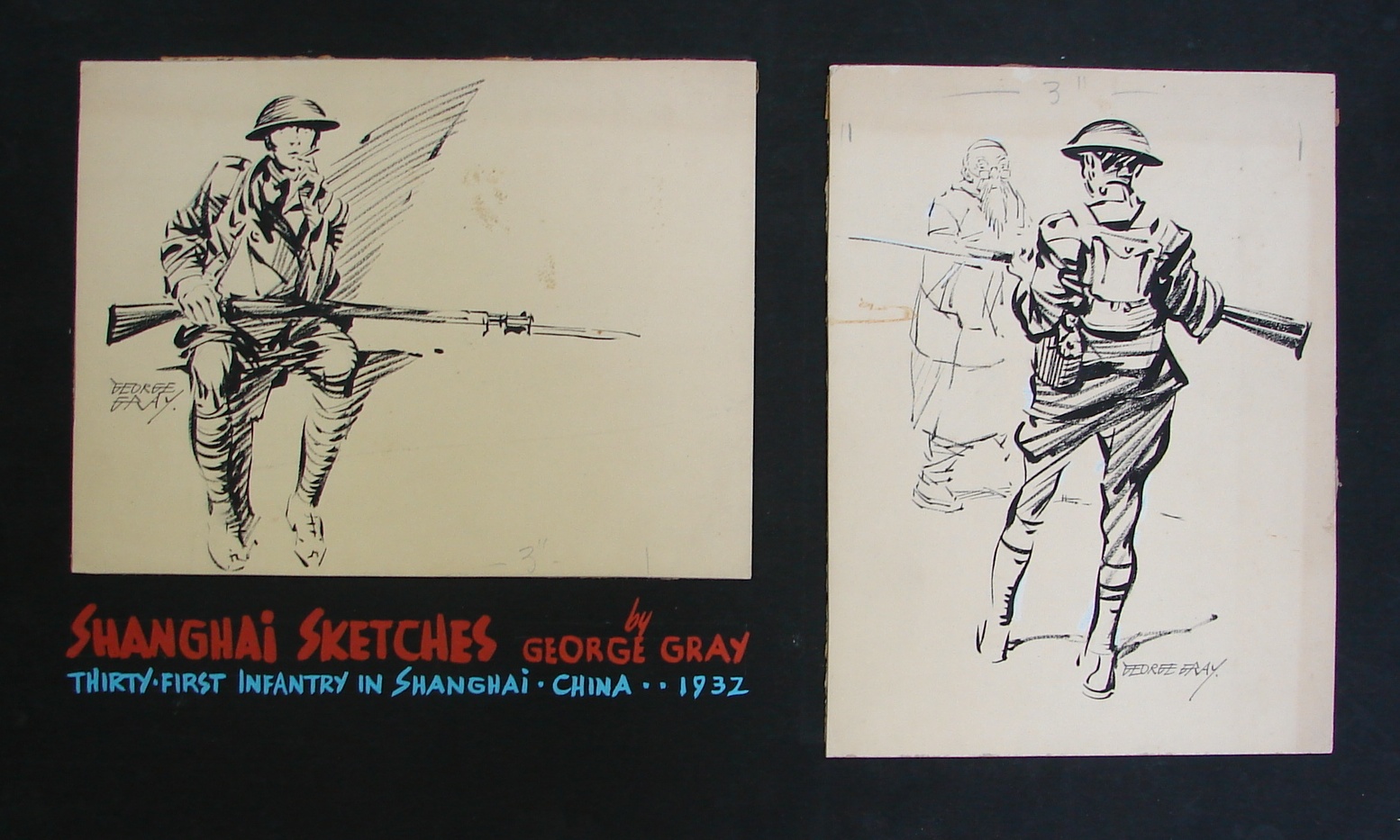 Appraisal: George Gray American - SHANGHAI SKETCHES st INFANTRY IN SHANGHAI