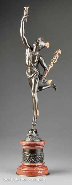 Appraisal: An Italian Bronze and Gilt Bronze Figure of Mercury early