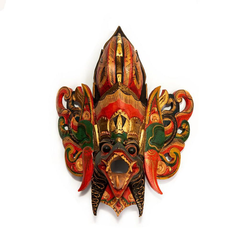 Appraisal: BALINESE ALLEGORICAL NAGA COBRA BHOMA TRIBAL WALL MASK Hand made