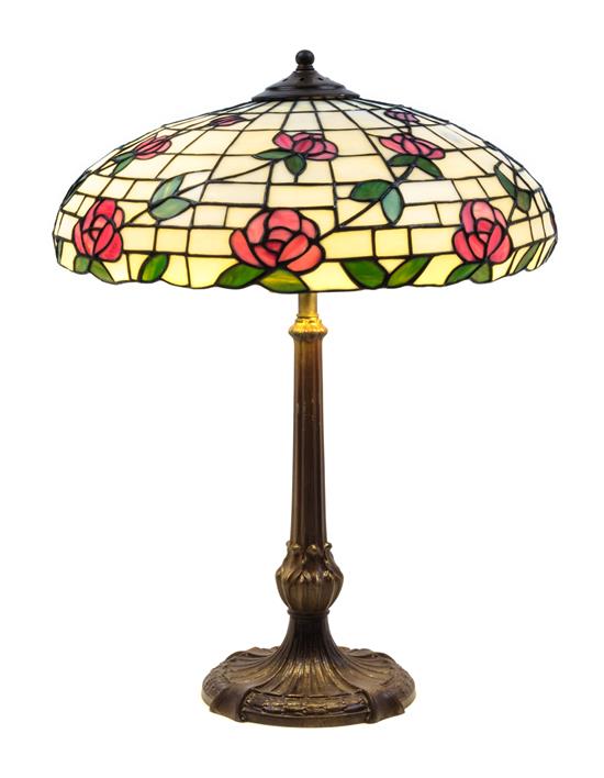 Appraisal: Sale Lot An American Leaded Glass Table Lamp having a