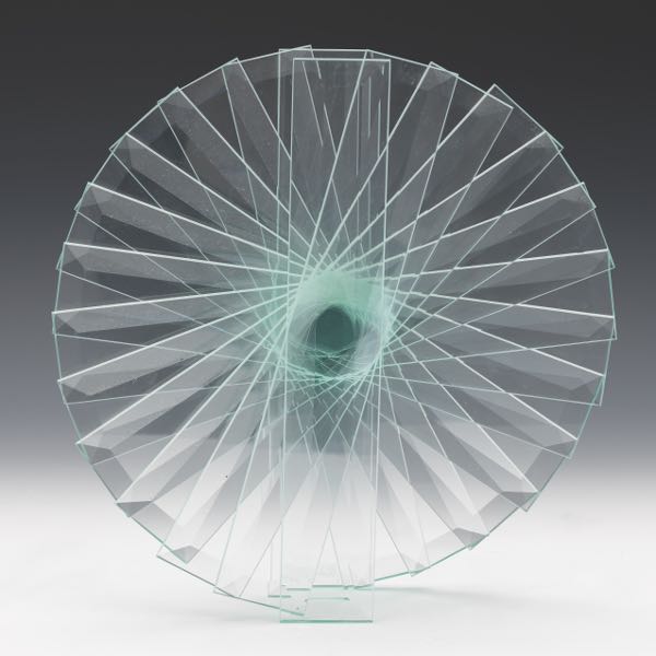 Appraisal: JEPH BILSKY AMERICAN - x Spiral slatted glass sculpture Signed