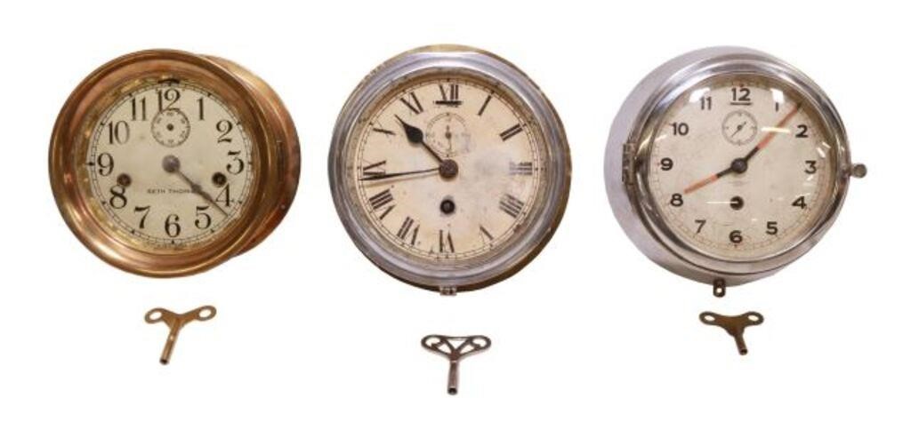 Appraisal: lot of Ship's clocks including English ship's clock maker's name