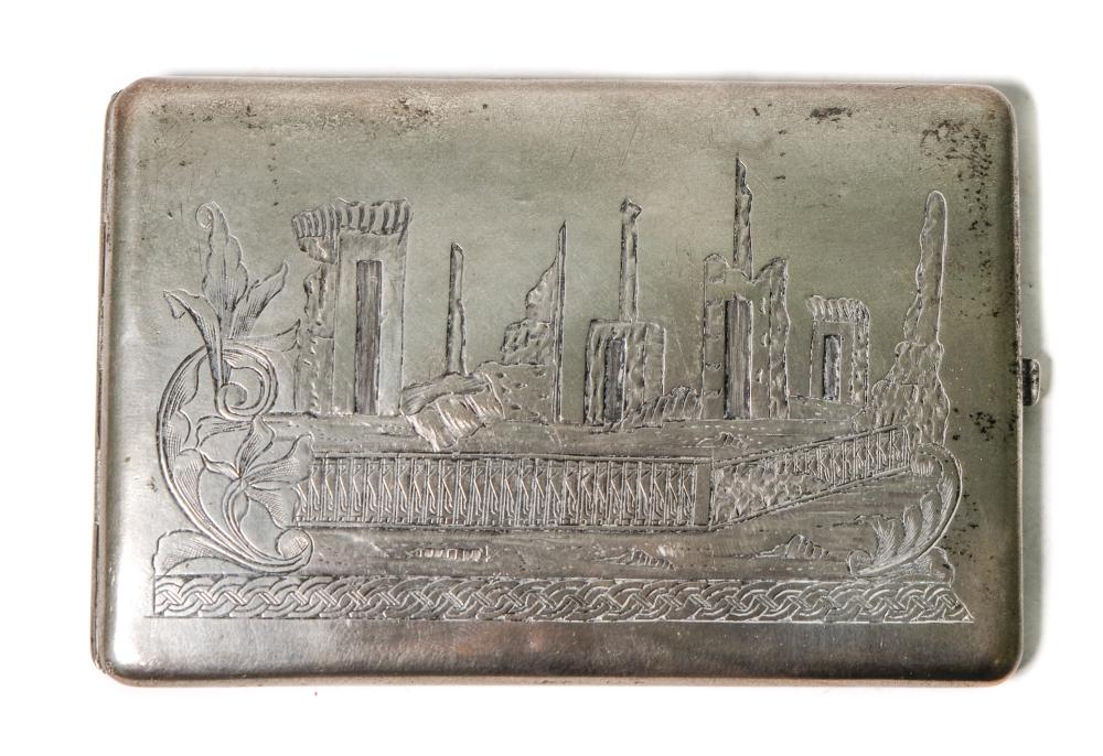 Appraisal: Early th century silver cigarette case engraved to the both