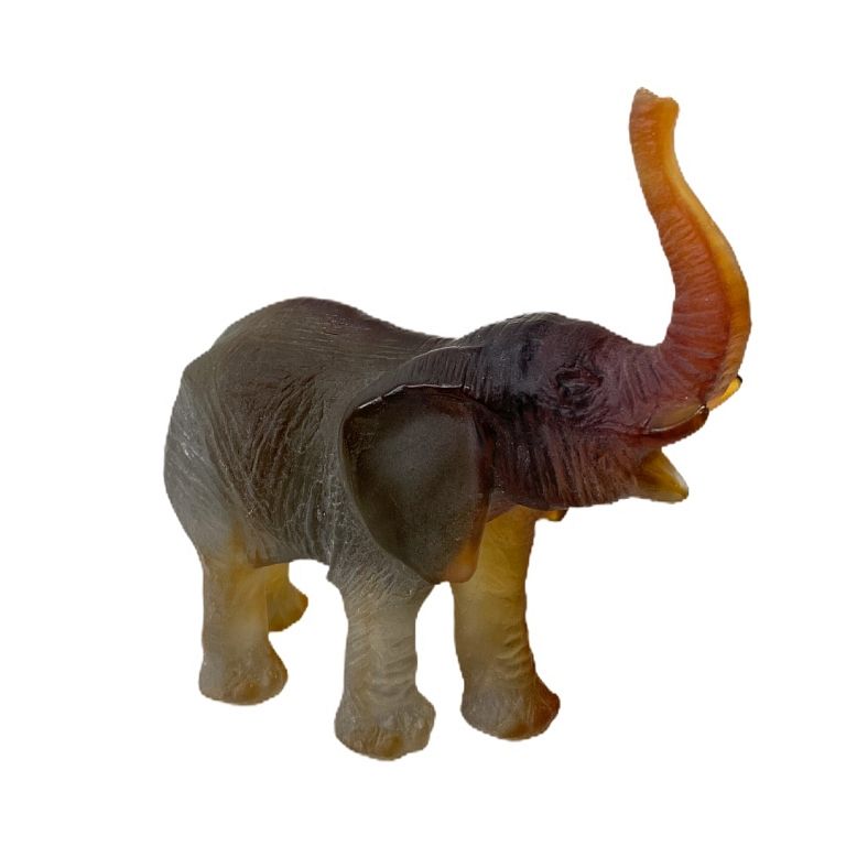 Appraisal: Daum Pate De Verre Elephant Daum Pate De Verre Elephant