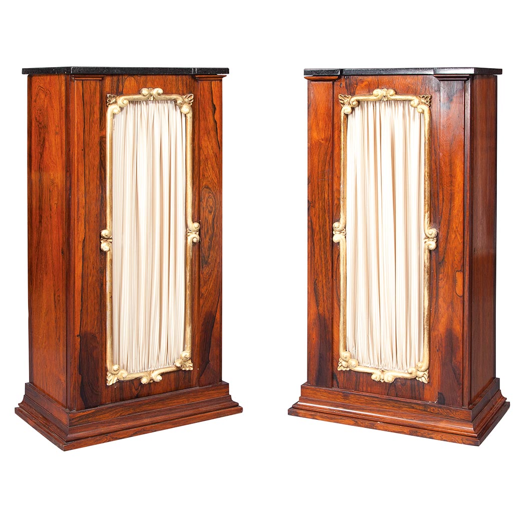 Appraisal: Pair of William IV Parcel Gilt Rosewood Side Cabinets Each