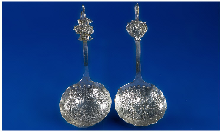 Appraisal: Two thC French Silver Ladles With thC Decoration The First