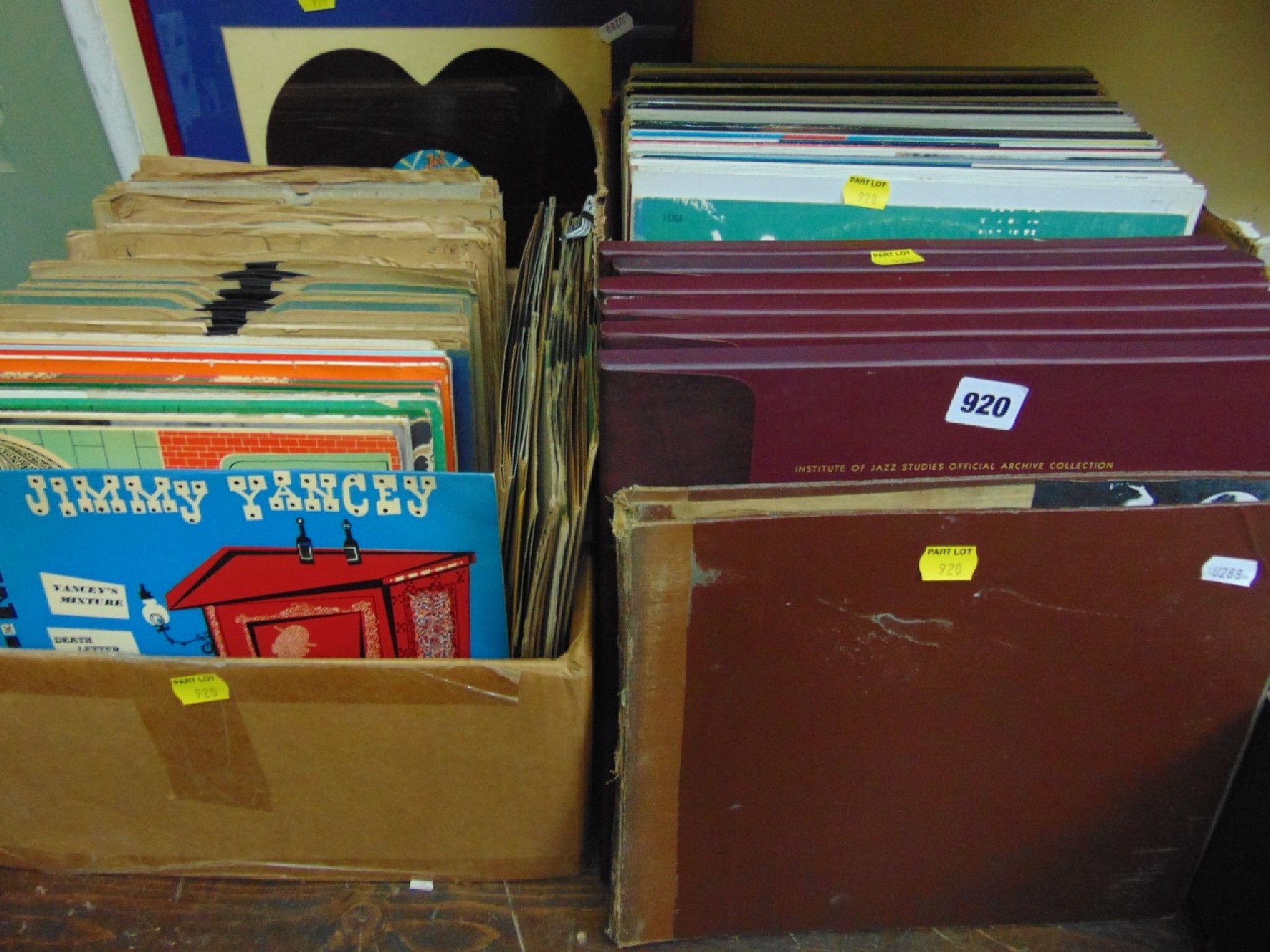 Appraisal: A box containing a quantity of vintage rpm records mainly