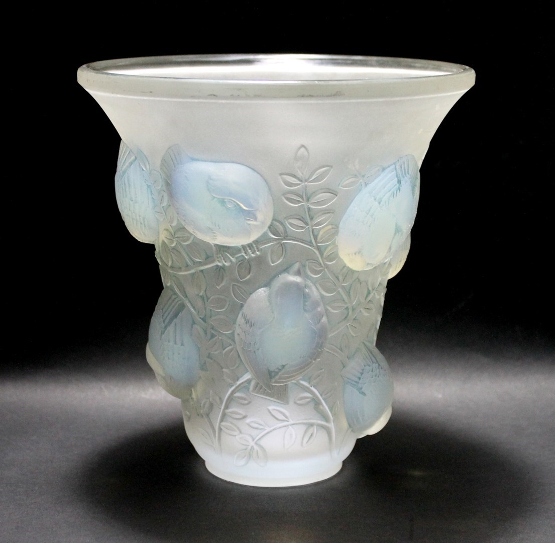 Appraisal: Rene Lalique 'St Francois' an opalescent glass vase designed moulded