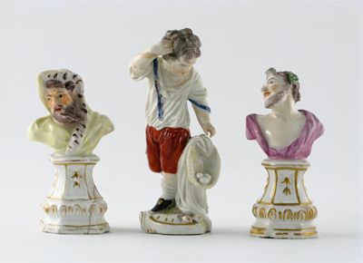 Appraisal: Two H scht busts one of a satyr the other