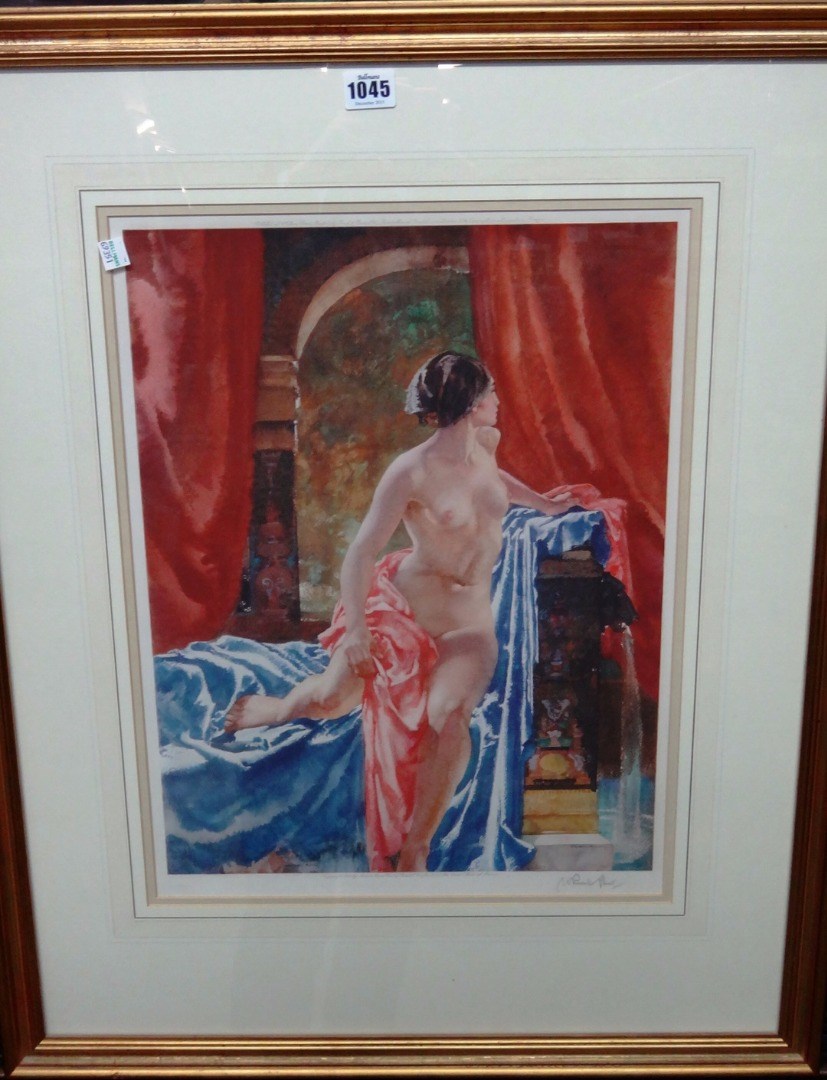 Appraisal: Sir William Russell Flint - Seated nude colour reproduction print