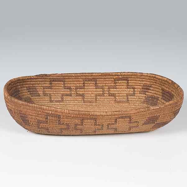 Appraisal: Pima Basket oval basket decorated with crosses and parallelograms height